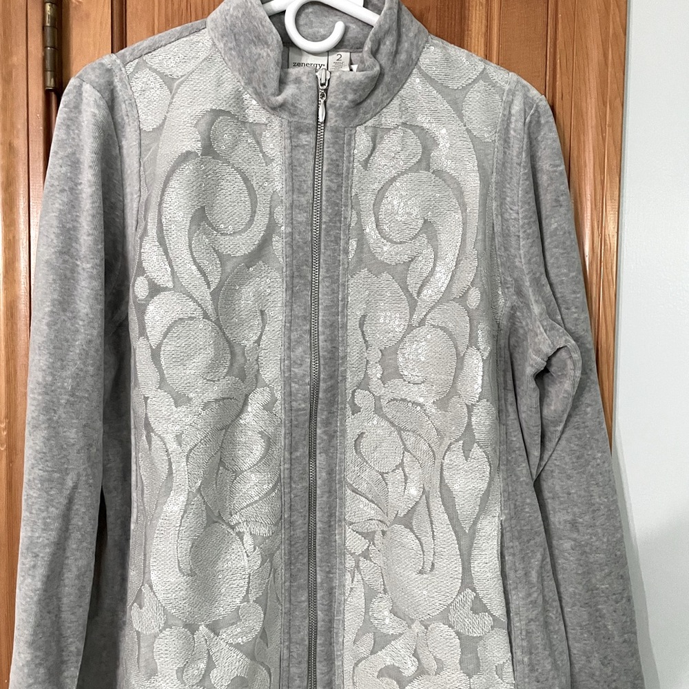 Zip up velour jacket